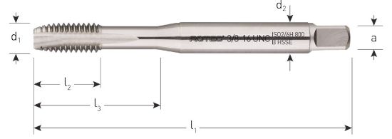 Afbeeldingen van ROTEC Machinetap HSS-E 800 doorlopend DIN371 UNC