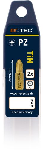 Afbeeldingen van ROTEC Schroefbit ¼" PRO C6,3 TiN PZ 25MM 2x