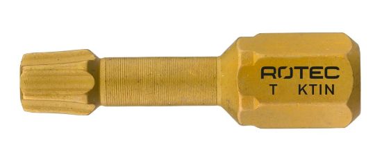 Afbeeldingen van ROTEC Torsionbit ¼" PRO C6,3MM conisch TiN TORX 25MM 10x