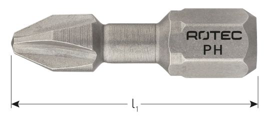 Afbeeldingen van ROTEC Torsionbit ¼" PRO C6,3 BASIC PH 25MM 2x
