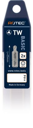 Afbeeldingen van ROTEC Schroefbit ¼" PRO C6,3 BASIC TW 25MM 2x