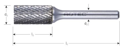 Afbeeldingen van ROTEC Stiftfrees HM OPTI model BZ6 kruisvertand 12,7X25X70X6MM 