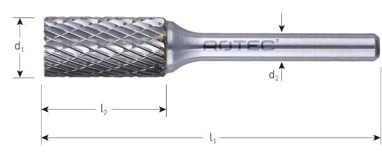 Afbeeldingen van ROTEC Stiftfrees HM OPTI model BZ6 kruisvertand 12,7X25X70X6MM 