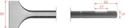 Afbeeldingen van ROTEC Spadebeitel zeskant 19MM met uitsparing