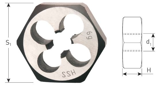 Afbeeldingen van ROTEC Zeskante snijmoer HSS DIN382 BSP (G)