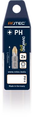 Afbeeldingen van ROTEC Schroefbit ¼" PRO C6,3 DIAMOND PH 25MM 2x