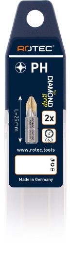 Afbeeldingen van ROTEC Schroefbit ¼" PRO C6,3 DIAMOND PH 25MM 2x