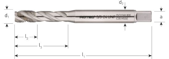 Afbeeldingen van ROTEC Machinetap HSS-E 800 blind DIN371 UNF