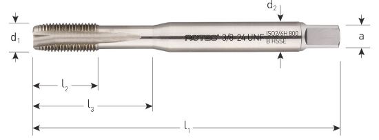 Afbeeldingen van ROTEC Machinetap HSS-E 800 doorlopend DIN371 UNF