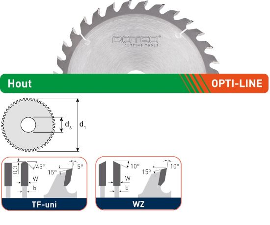 Afbeeldingen van ROTEC Cirkelzaagblad HM OPTI t.b.v. handmachines