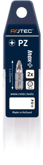 Afbeeldingen van ROTEC Schroefbit ¼" PRO C6,3 INOX+ PZ 25MM 2x