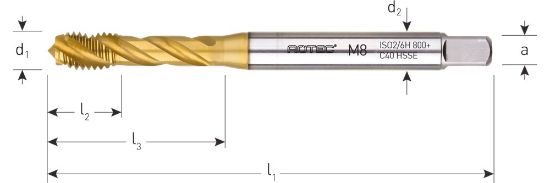 Afbeeldingen van ROTEC Machinetap HSS-E 800+ blind DIN371