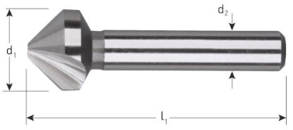 Afbeeldingen van ROTEC Verzinkfrees HSS-G 90° vorm C 1 snijkant