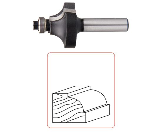Afbeeldingen van ROTEC Kwartrondprofielfrees HM met lager SILVER S=8MM