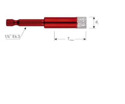 Afbeeldingen van ROTEC Diamanttegelboor met wax PREMIUM E6.3 bit-opname