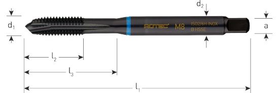 Afbeeldingen van ROTEC Machinetap HSS-E INOX blank doorlopend DIN371