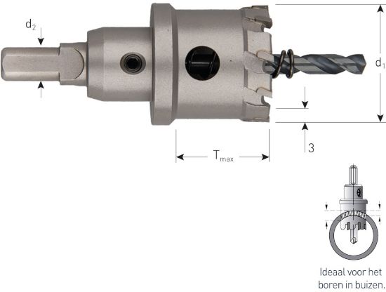 Afbeeldingen van ROTEC Gatfrees HM Easy TMax=26MM