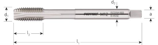 Afbeeldingen van ROTEC Machinetap HSS-E 800 doorlopend DIN376 (L)