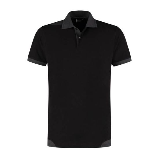 Afbeeldingen van IMAGE Poloshirt bicolour Semi SlimFit Parker 11011 grijs/zwart M