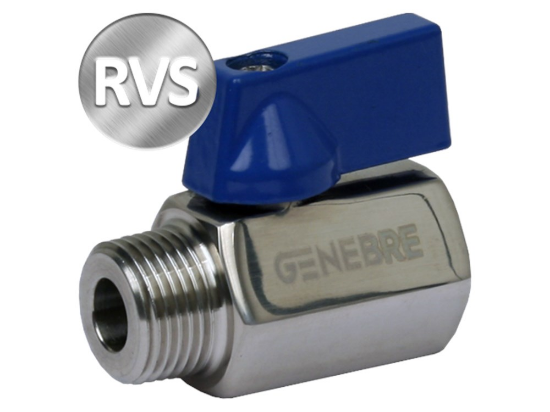 Afbeeldingen van Kraan mini RVS316 ⅜" BI/BU