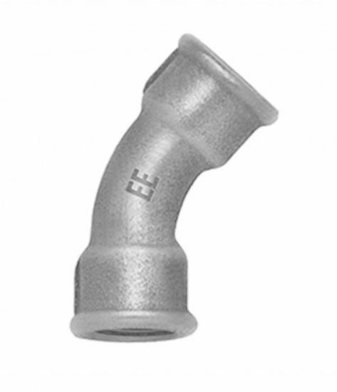 Afbeeldingen van Knie 45° staal VZ ¾" binnendraad/binnendraad