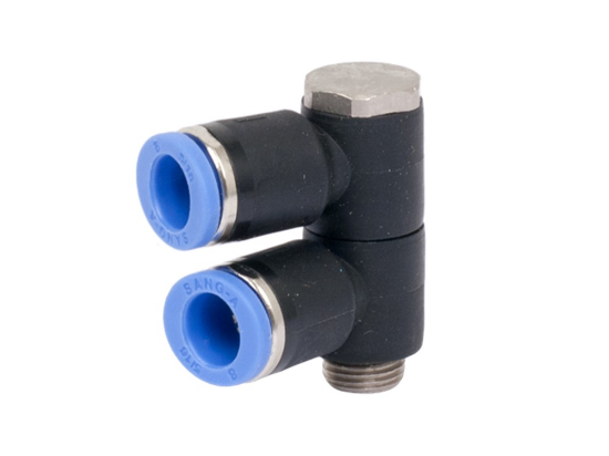 Afbeeldingen van Dubbele banjo verticaal 10MM G¼"