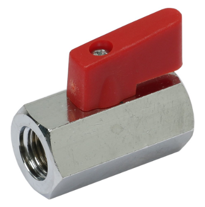 Afbeeldingen van Kraan mini ⅛" rood BI/BI