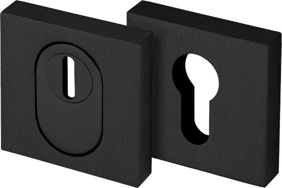 Afbeeldingen van OXLOC Veiligheidsrozet kerntrekbeveiliging + profielcilinder zwart recht 53MM