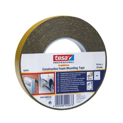 Afbeeldingen van TESA Dubbelzijdige foamtape zwart 19MM 10M