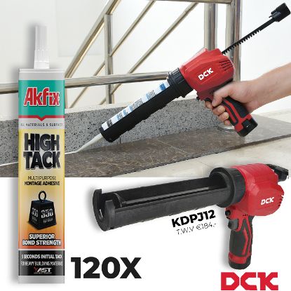Afbeeldingen van AKFIX ACTIESET Hightack wit 120x + 1x DCK kitspuit
