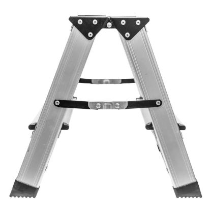 Afbeeldingen van BEOROL Dubbele montagetrap aluminium 2 treden